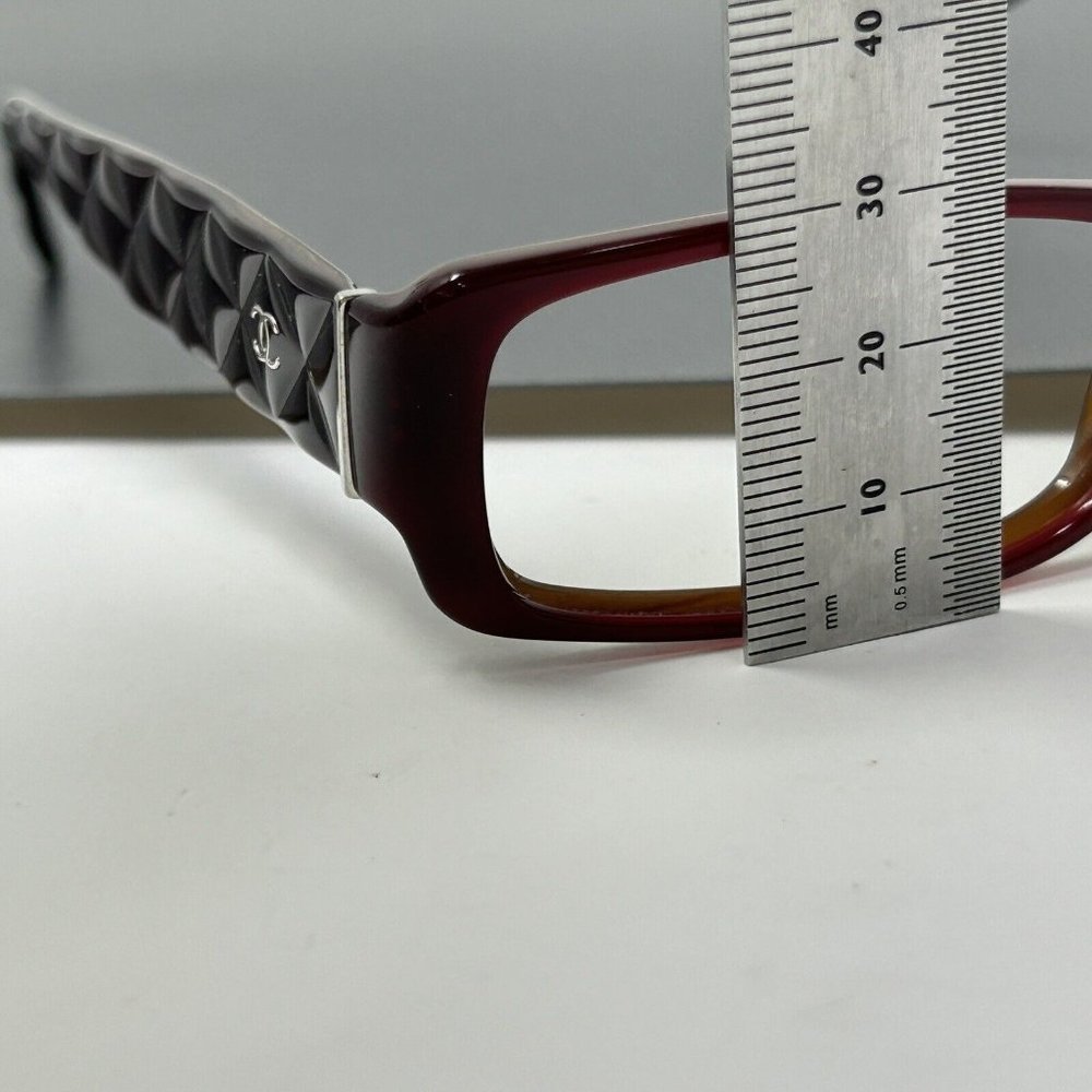 Chanel CH 3124 650 51mm Bordeaux Horn Quilted Cocomark Eyeglasses Frames Only - Picture 9 of 12